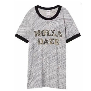 Victoria’s Secret PINK Retired Bling Holla Daze Christmas Ringer Tee Size S